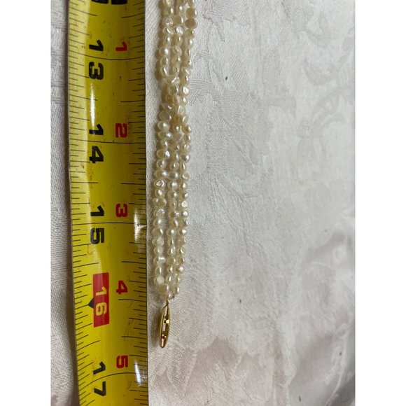 Seed Pearls 17” Necklace  Matching Bracelet 8.5” Vintage Goldtone Filigree Clasp - Picture 8 of 9